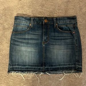 Forever 21 contemporary denim, frayed edge, miniskirt